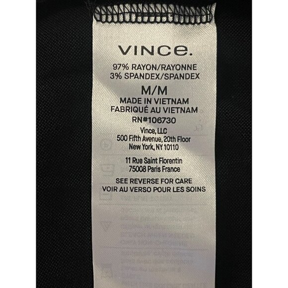 Vince Long Sleeve Wrap Midi Dress Black Womens Size Medium - Picture 10 of 13